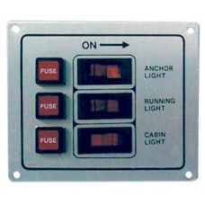 Панель выключателей с предохранителями, 3 клавиши, белая