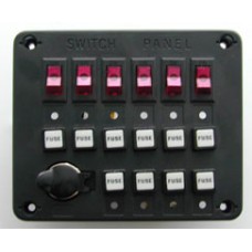 Панель выключателей c 6 клавишами, 10 предохранителями и гнездом под малый штекер