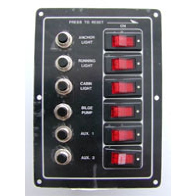 Панель выключателей с предохранителями, 6 клавиш