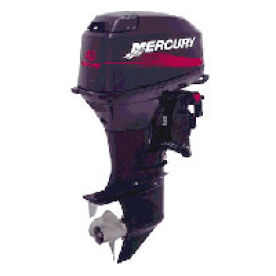 Лодочный мотор «Mercury 40ELPTO» с дейдвудом 508 мм, дистанционным управлением, электрическим запуском, системой автоматического приготовления топливной смеси и электрогидравлическим изменением наклона.