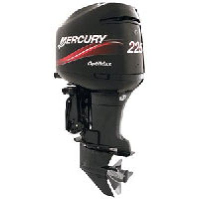 Лодочный мотор «Mercury 225CXL Optimax» с дейдвудом 635 мм и левым направлением вращения гребного вала. Дополнительная защита для использования в соленой воде.