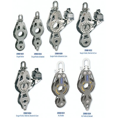 Блок 80 мм двушкивный (Fiddle) с направляющей скобой и стопором 29901839