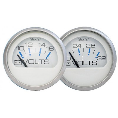 Вольтметр, 10-16 В, серия «Chesapeake White SS» Вольтметр, 10-16 В, серия «Chesapeake White SS»