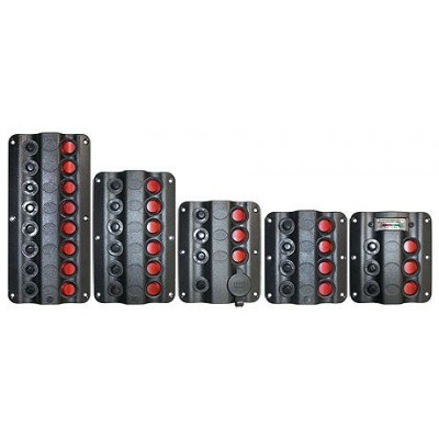 Панель выключателей «Wave», 3 клавиши, 3 предохранителя, вольтретр, 110х100 мм