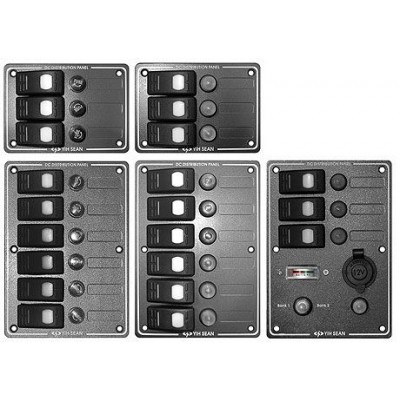 Панель выключателей «Marina», 6 клавиш, 6 плавких предохранителей, 190х133,25 мм