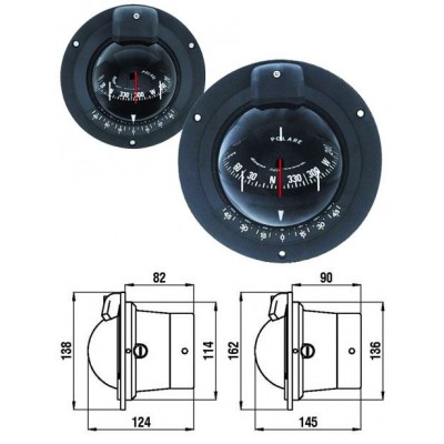 Компас «Polar», 100 мм, белый, с картушкой черного цвета Компас «Polar», 100 мм, белый, с картушкой черного цвета