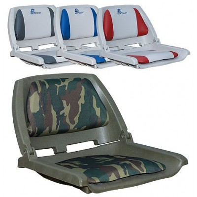 Сиденье с виниловыми подушками, серое с красным