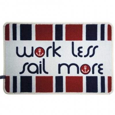 Коврик на нескользящей основе «Work less — Sail more», 68×44 см