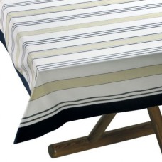 Скатерть хлопковая, белая с бежевым и синим, 115х100 см