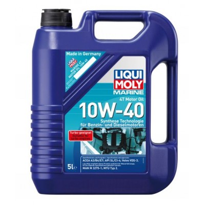 Синтетическое моторное масло "Liqui Moly 10W-40"  для 4-х тактных двигателей, 5 л